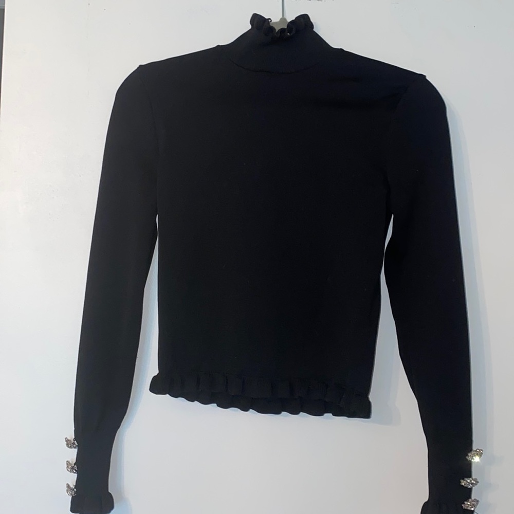 Jewel sleeve turtleneck